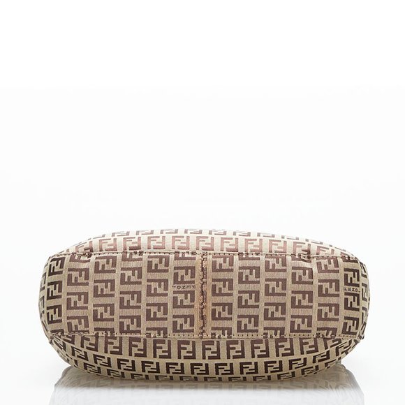 Fendi Zucchino Mamma Bucket One Shoulder Bag Handbag Beige Brown Canvas Leath... - Picture 3 of 11